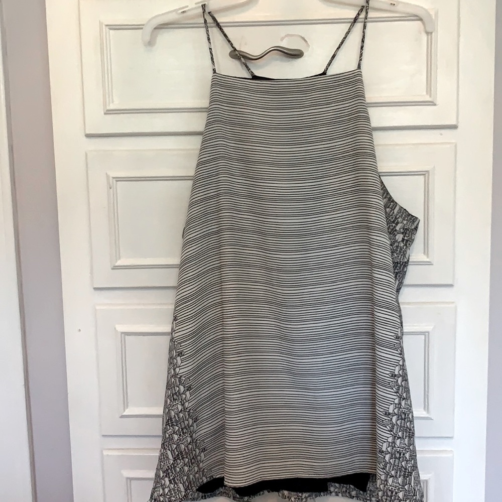 Black and white halter tank top